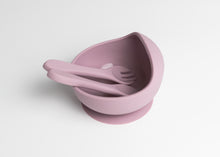 Load image into Gallery viewer, LMC Silicone Suction Bowl & Spoon - Mauve