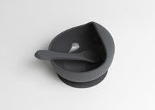 Load image into Gallery viewer, LMC Silicone Suction Bowl & Spoon - Dark Grey