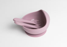 Load image into Gallery viewer, LMC Silicone Suction Bowl &amp; Spoon - Mauve
