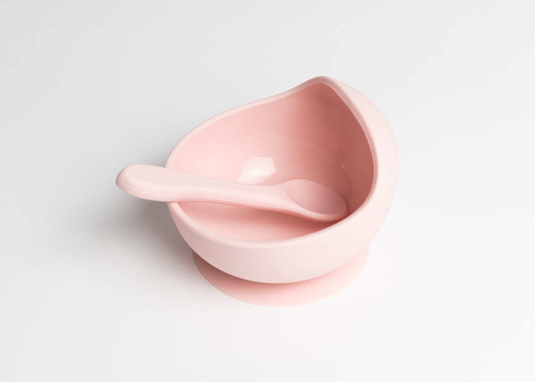 LMC Silicone Suction Bowl & Spoon - Pink