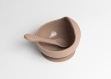 Load image into Gallery viewer, LMC Silicone Suction Bowl &amp; Spoon - Taupe
