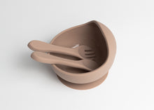 Load image into Gallery viewer, LMC Silicone Suction Bowl &amp; Spoon - Taupe
