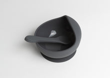 Load image into Gallery viewer, LMC Silicone Suction Bowl &amp; Spoon - Dark Grey
