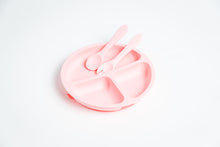 Load image into Gallery viewer, LMC Silicone Suction Divided Plate &amp; Spoon - Pink
