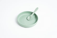 Load image into Gallery viewer, LMC Silicone Suction Plate &amp; Spoon/Lid - Sage
