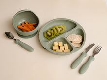 Load image into Gallery viewer, LMC Silicone Suction Divided Plate &amp; Spoon - Sage

