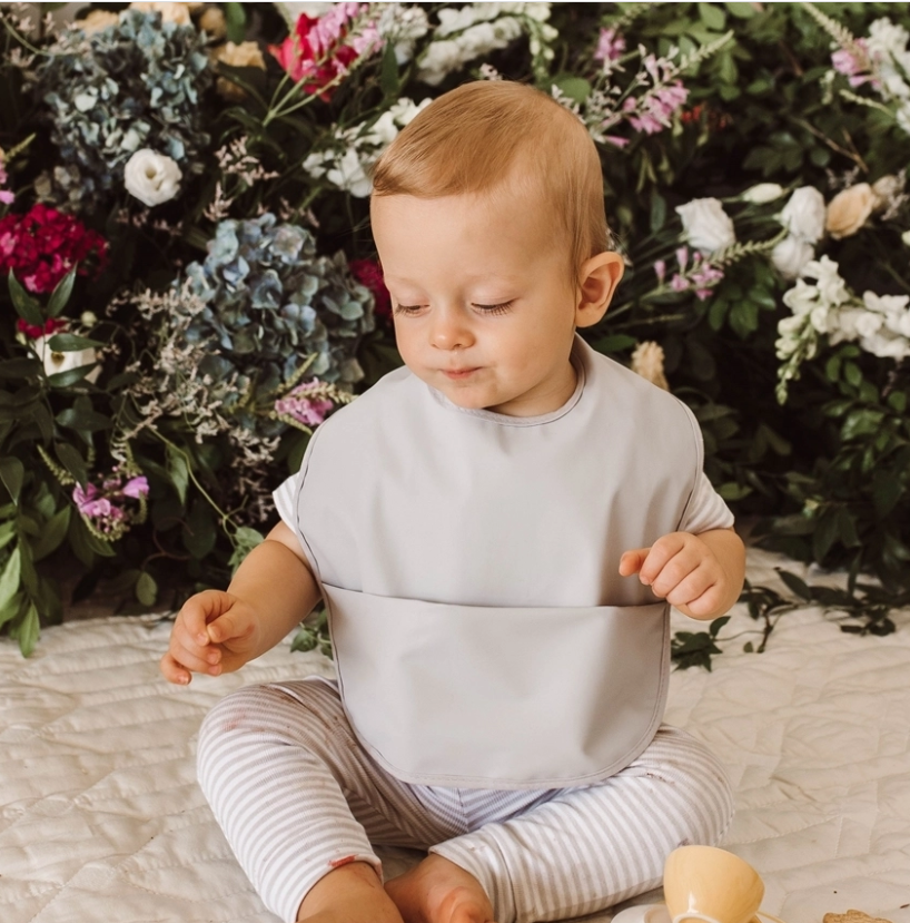 Boy Waterproof Snuggle Bib - Dove