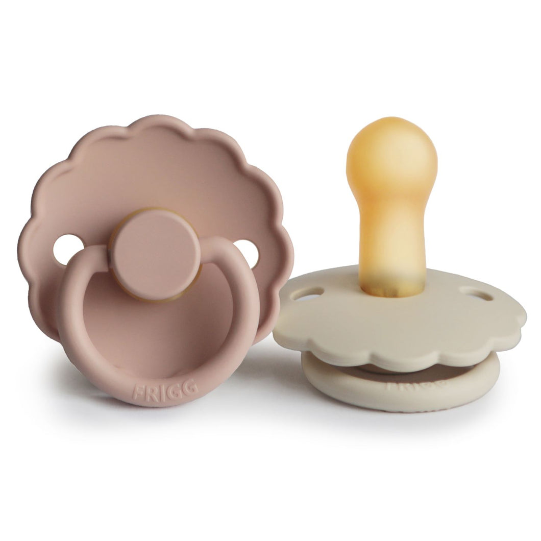 FRIGG Daisy Natural Rubber Pacifier (Blush & Cream) - 2 Pack